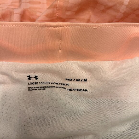 NWT Under Armour Women's Mileage Heatgear Printed Running Shorts Peach Size MD/M - Picture 7 of 14